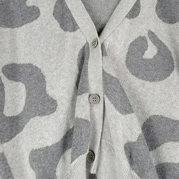 Scott & Scott London Edit Cardigan Animal Print Gray Hot Pink Small - Picture 3 of 6